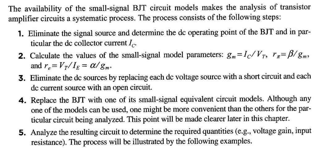 Application of the Small-Signal Equivalent ircuits Microelectronic