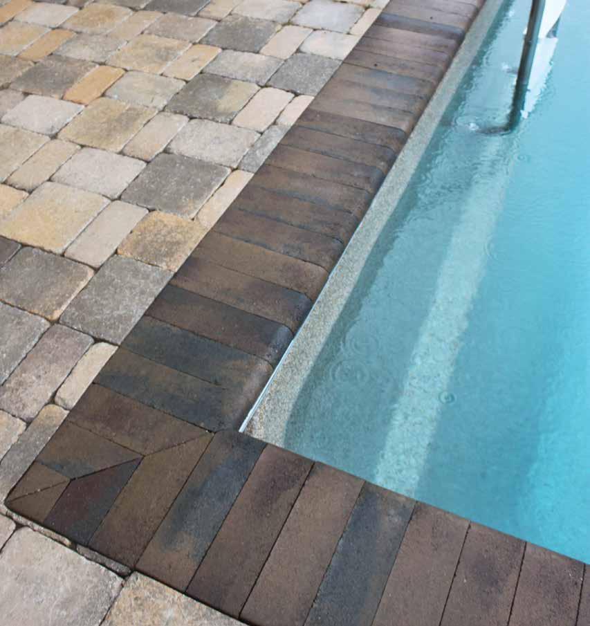 COPING STONE BELOW: POOL COPING: COPING STONE WALNUT BLEND PAVERS: