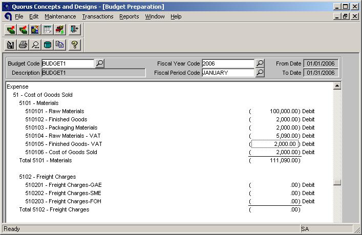 Budget Preparatin Allws user t indicate budgeted values fr the different expense
