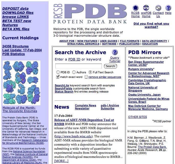 The PDB The PDB is the primary repository of