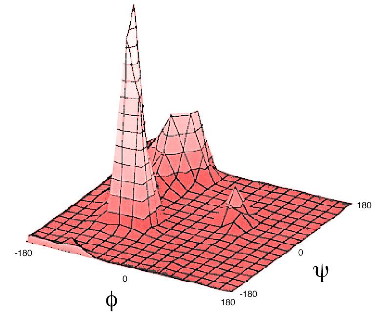 y f w Backbone dihedral angles: Ramachandran plots