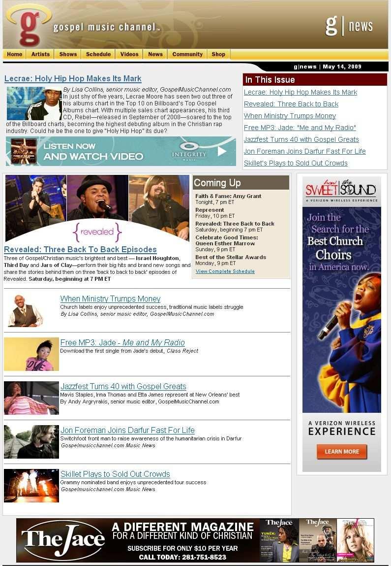 G news Email Newsletter Reaching Entertainment Fans Weekly Provides weekly coverage of top shows, movies and reality programming, latest gospel music news, and other exclusive