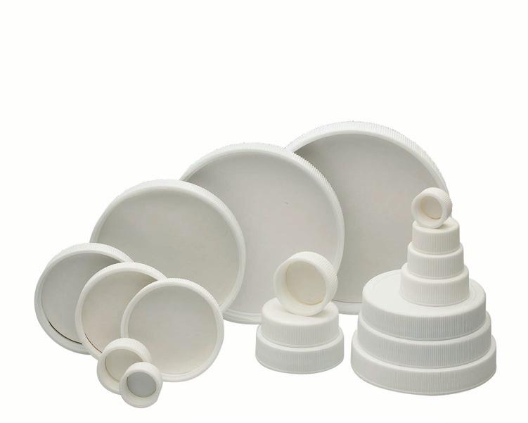compounds and corrosive chemicals Open top screw caps have a bonded PTFE faced silicone liner that provides access with a syringe Pre-slit PTFE / Silicone liner easily pierced by liquid handing