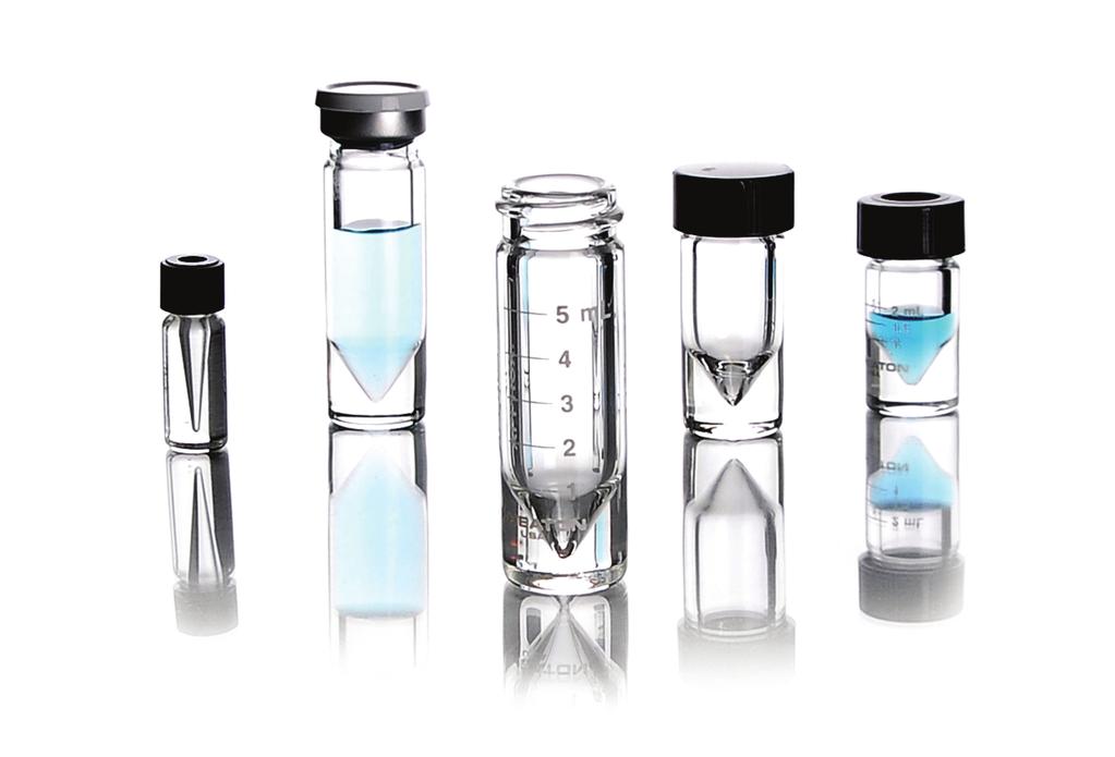 14 High Recovery Vials NextGen V Vials NextGen V Vials are ideal for small scale reactions, centrifugation, storage, packaging and shipping of vital samples.