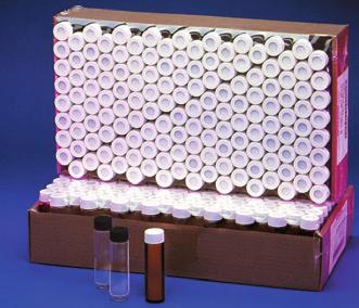 Autoclavable Vials packaged in corrugated trays with partitions Use M-T Vial File (Cat. No. 228780) for storing 4mL vials and (Cat. No. W228790) for storing 8mL vials Cat. No. Size (ml) *Dia.