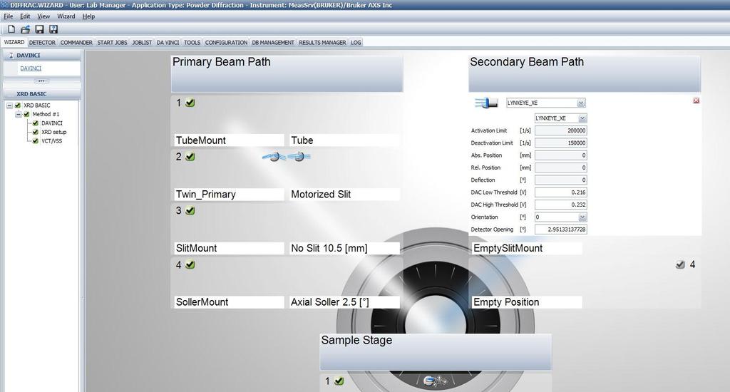 Software Integration Setting LYNXEYE Detector Opening and Discriminator Settings Detector settings can be set up in the Wizard globally for the experiment or for individual ranges DAC Low Threshold