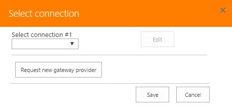 4.2.1 CONNECTION DETAILS Note: This step is pre filled if you completed step 1.3 Drop-down menu listing the Registered * Gateway Providers.