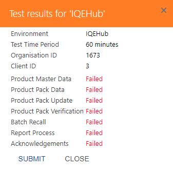 4.2.2.5 IQE - TEST STATUS METRICS This will send the current Test Results for EMVO s approval. If everything is fine EMVO will allow access to PRD.