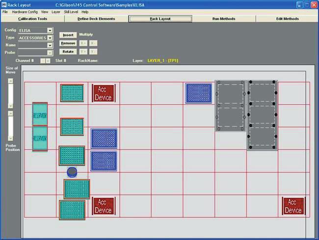 940 Workstation Control: 745 Control Software Rack Layout Screen Contains multiple,