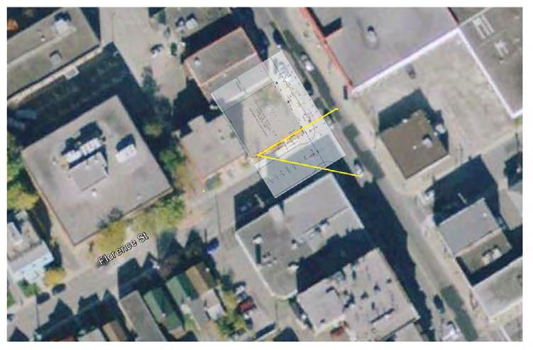 However, farther west along Florence Street, there is considerable additional shielding from Bank Street noise of the lower floors (1 to 4) on that south façade by buildings on the west side of Bank