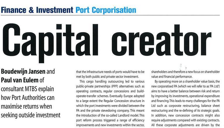 and the design of public-private partnerships in the port sector.