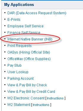 LOGGING INTO INTERNET NATIVE BANNER How do I get a Username & Password? Your network N# and password is used to access INB through the mywings website. 3.