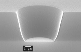 patterning with conventional litho Extendible to 2µm