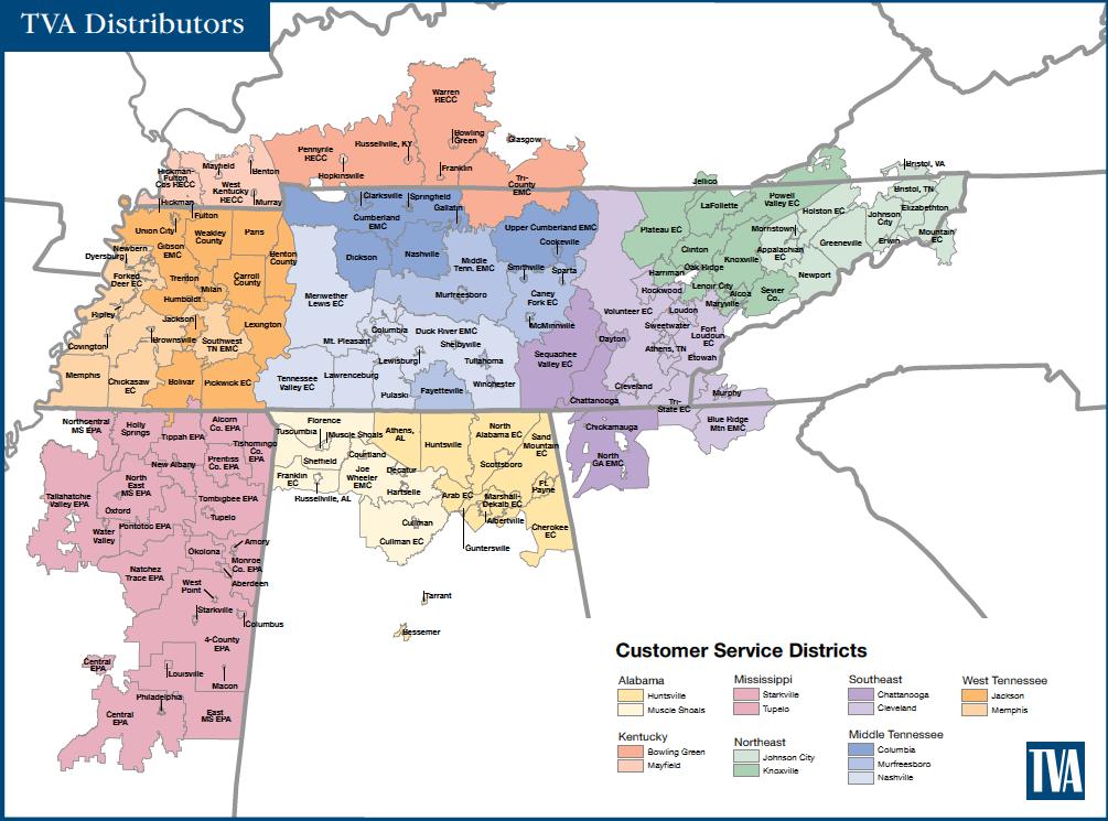 Overview of Power Generation, Transmission & Distribution in Tennessee TVA sells