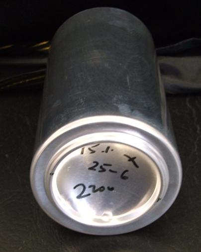 Figure 2: Deformed base of the can after the axial load test that failed by base squat.