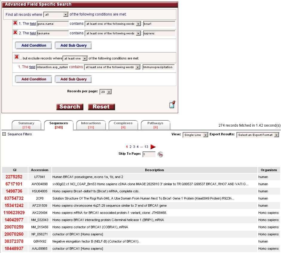 BONDplus Content: Sequence Data 25 BONDplus: Search Results Complex Query Builder Exclude untrusted results