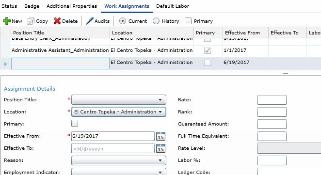 HR Administration - My HR Work Assignments 12 To enter a new or additional assignment 1 1. Click New 2.