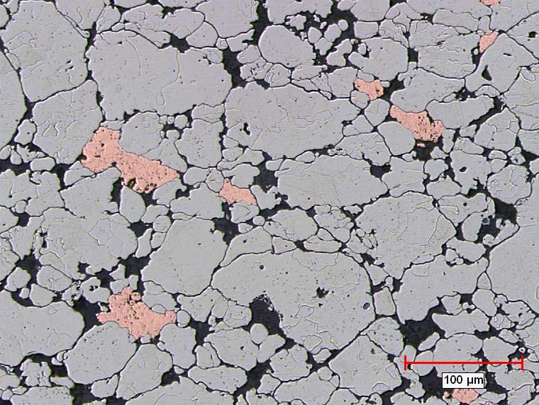 Cross-sectional Analysis (Light Optical Microscopy) The change in microstructure can be seen in Figures 1 through 6 where the samples compacted at 550 MPa resided in the furnace hot zone for