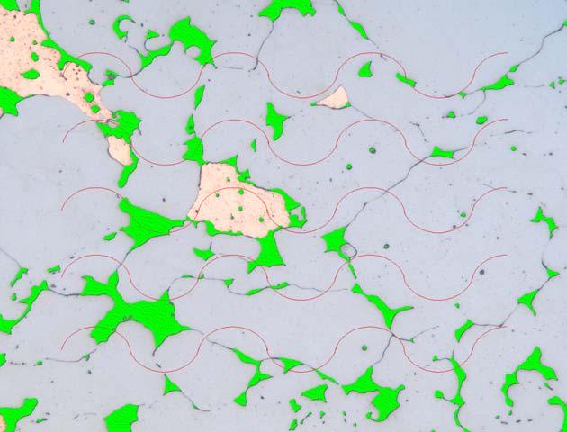 In Figure 6, the microstructure has become more uniform with no obvious free copper or particle boundaries.
