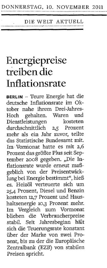 7 th Annual North American Passive House conference, Denver, Colorado DIE WELT AKTUELL 10.11.2011 Costs of goods and services + 2.