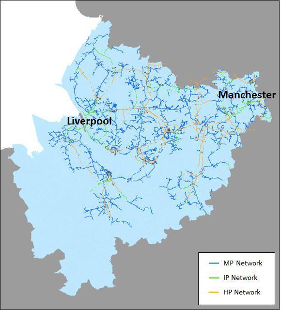 The Liverpool-Manchester cluster area Industrialised urban area with 5m population.