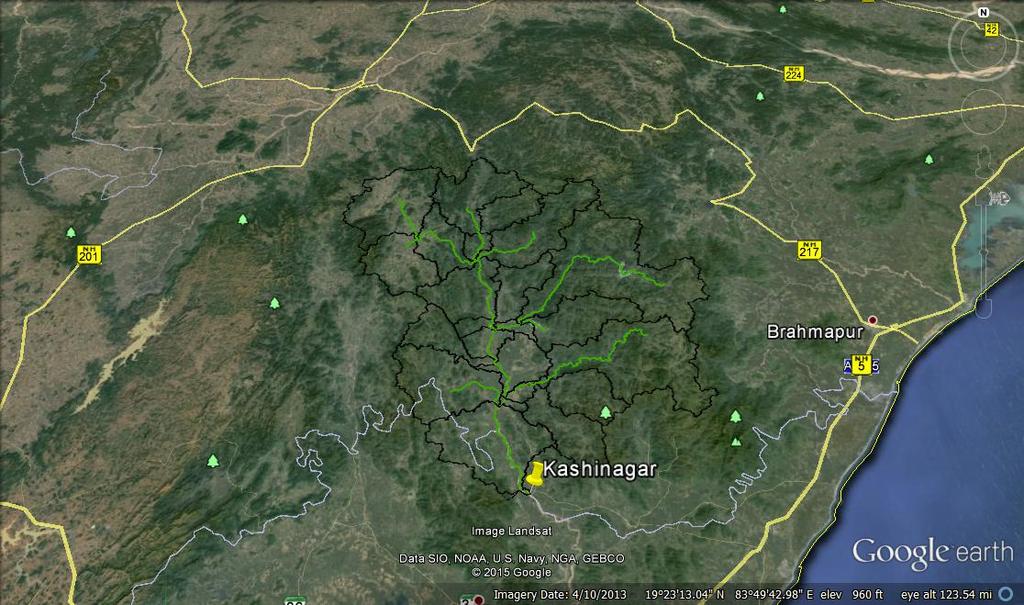 II. STUDY AREA AND DATA ACQUISITION The present study was conducted on Vamsadhara River Basin (Fig. 1), situated between the Godavari and Mahanadi River basins in India.