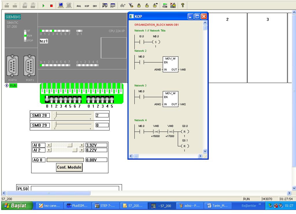 Figure 7. Simulation of control program for the PLC. Figure 8.