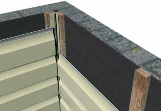 Studwork should be at maximum 600mm centres up to two storeys and 400mm above that for white cladding; and maximum 400mm centres for other colours and foiled woodgrains.