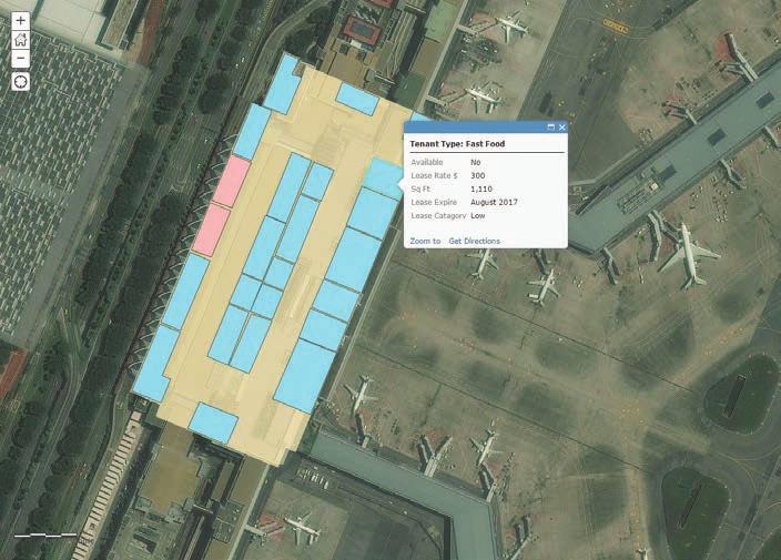 Property and Lease Management The Esri platform gives you instant visibility to your vacant properties and top performers, and then integrate that information with passenger counts to give you the