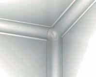 PVC covings have soft edges at the wall panel junction and are available in Imperial White finish.