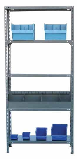 SLOTTED ANGLE SHELVING Slotted angle shelving is a system of reusable metal strips used to construct shelving, frames, work benches, equipment