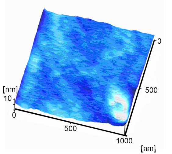 Figure 2. TPBTSi film luminescence spectrogram. 20 nm TPBTSi film 30 nm TPBTSi film Figure 3. TPBTSi film surface morphology.