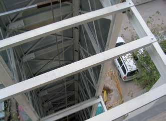 Technical Data Materials Upper beams (depend on the type of lift) hot-drawn U-profiles or normal beams Columns, beams, reinforcements, brackets/plates for the rail supports 4 mm thick sheet steel,