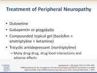 SLIDE 57: Peripheral Neuropathy Peripheral neuropathy is an adverse effect that affects many myeloma patients and is usually treatment related.