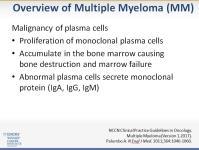 management. SLIDE 1: Multiple Myeloma (MM): Diagnosis, Treatment and Side Effects Management Lauren Berger: Hello, everyone.