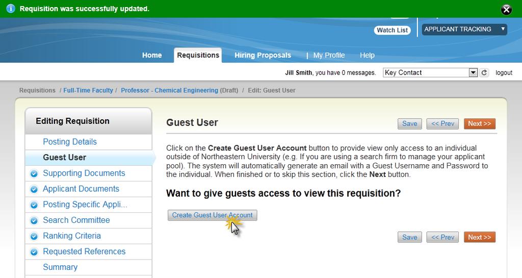 11. Guest User page: Press the Create Guest User Account to provide a view-only access to a non-neu