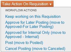 5. Take Action on Requisition: Select Post.