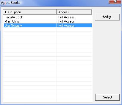 Figure 2 - Selecting Users for Book Access Selecting a Scheduler Book In the main scheduler window, to select a book to be displayed in the Active tab, click on the Book icon.