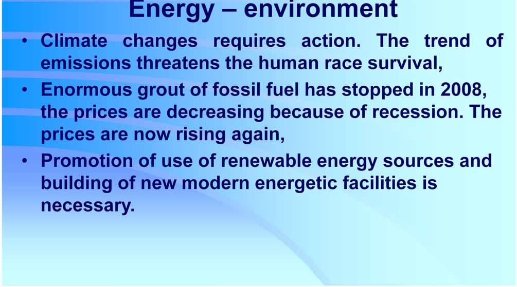 Energy environment Climate changes requires action.