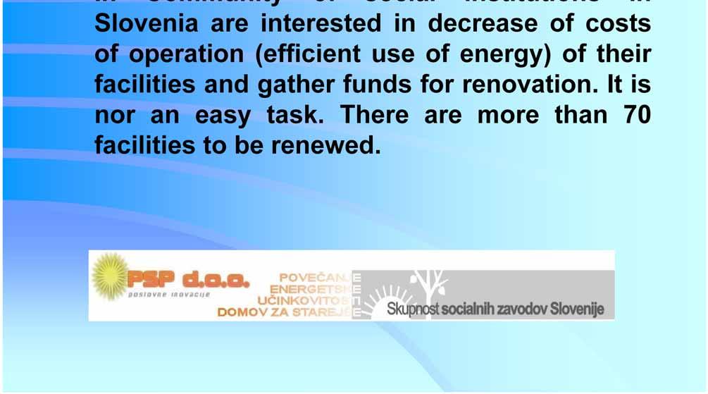 Role of Community of social institutions in Slovenia In Community of social