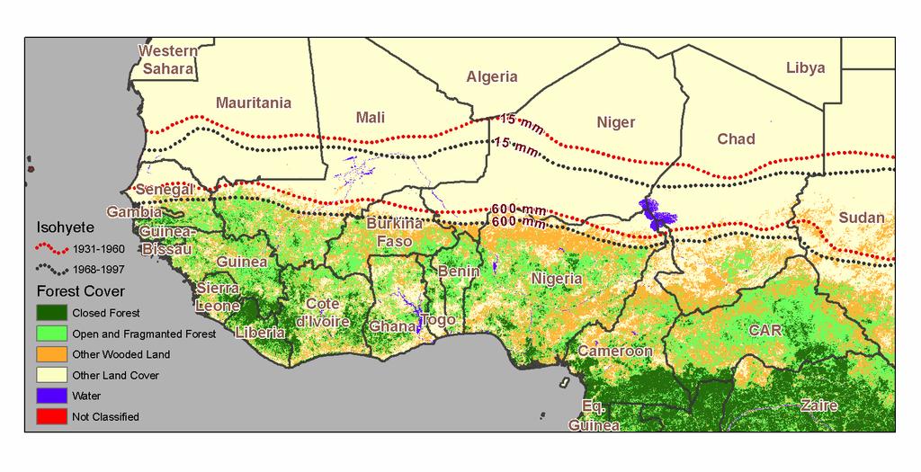 West African Focus Desert encroachment Increasing precipitation Contrasting ecosystem