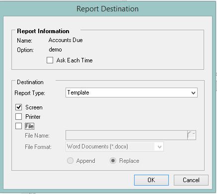 reports as Word templates