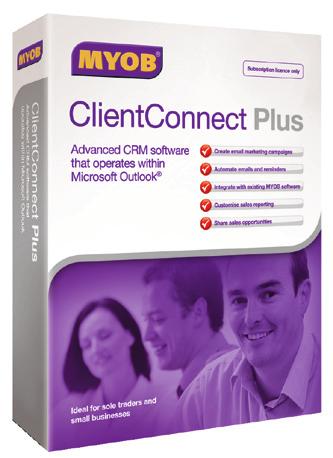 SALES AND MARKETING MYOB CLIENTCONNECT PLUS The smarter way to access all your critical sales and client information All the features of MYOB ClientConnect with the addition of advanced reporting