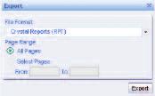 1 2 Export formats include: Crystal Reports PDF Microsoft Word (97 2003) Microsoft Word (97 2003) Editable