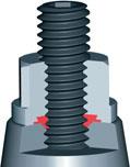 Example of application: Securing and sealing of a setting screw Disadvantages of the conventional solution High component variety (storage/ordering effort) a Cap nut