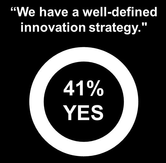 Innovation strategy While innovation appears to play an important role for most German manufacturing companies, only 41% have a well-defined innovation strategy.