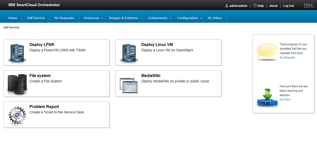 Cloud Orchestration @ ETH Self-service Catalog View Create Storage Share