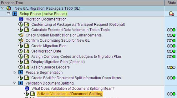 If migration with Scenario 3 is used, the step Check Validation for Document Splitting checks if the validation has been activated with at least Level 1 (Warning).