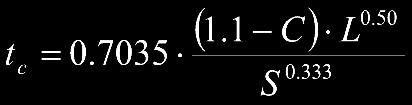 coefficient of the rational method L: length of surface flow [m] S: surface slope [m/m] (Federal