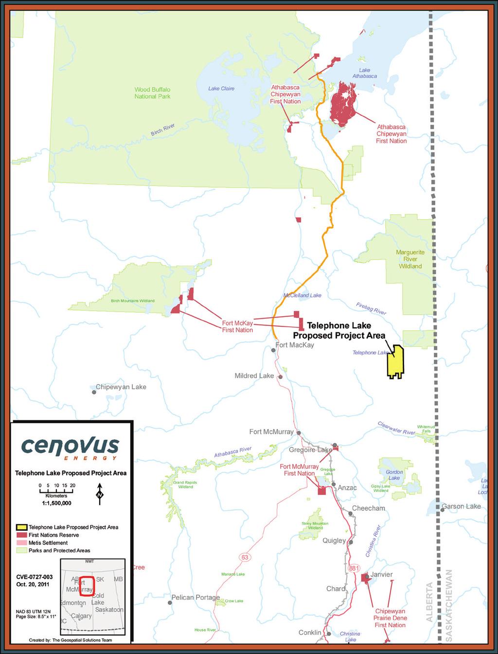 Cenovus has received regulatory approval for the proposed Telephone Lake Project (the Project).